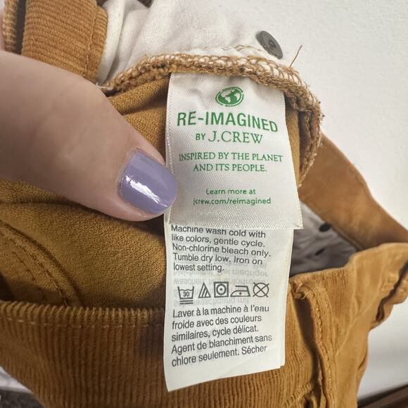 J Crew 9” High Rise Skinny Corduroy Pants 27 Button Fly Mustard Gold Stretch - Picture 8 of 10